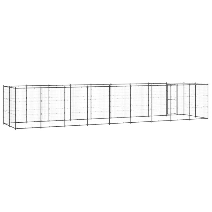 Outdoor Dog Kennel Steel With Roof 21.78 M² Tbnxxkl