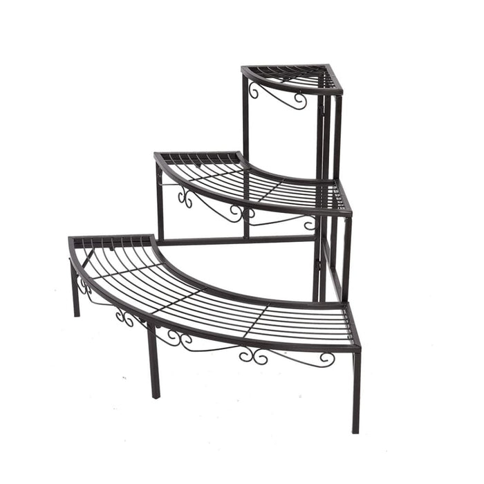 2x Outdoor Indoor Plant Stand Garden Metal 3 Tier Planter