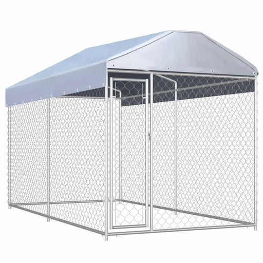 Outdoor Dog Kennel With Canopy Top Oapbxa