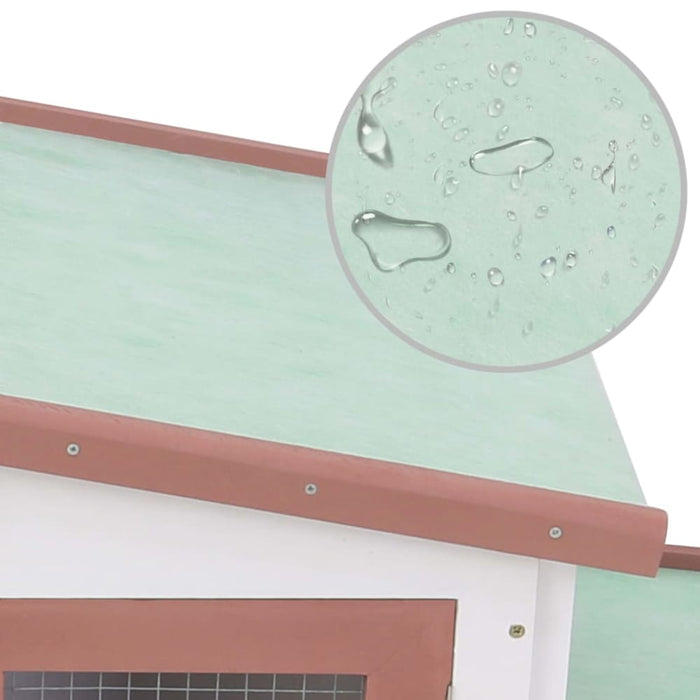 Outdoor Large Rabbit Hutch Brown and White Wood Oibnaa