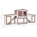 Outdoor Large Rabbit Hutch Brown and White Wood Oibnaa