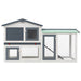 Outdoor Large Rabbit Hutch Grey and White Wood Oibnab