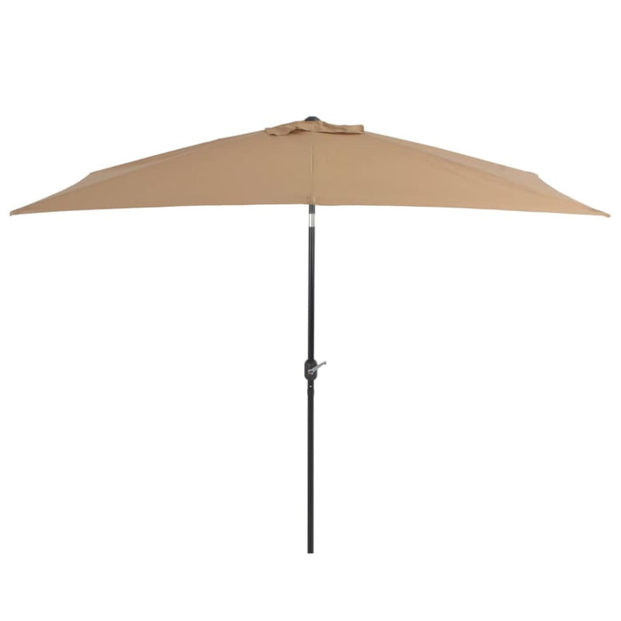 Outdoor Parasol with Metal Pole 300x200 Cm Taupe Aapbx