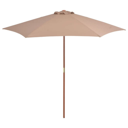 Outdoor Parasol With Wooden Pole 270 Cm Taupe Aapol