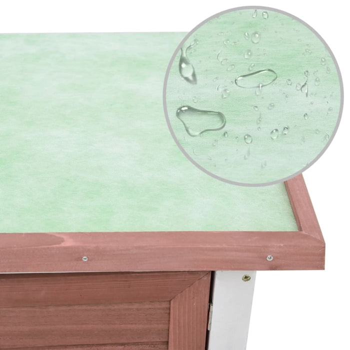 Outdoor Rabbit Hutch 1 Door Brown Wood Oibntx