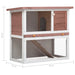 Outdoor Rabbit Hutch 1 Door Brown Wood Oibntx