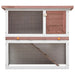 Outdoor Rabbit Hutch 1 Door Brown Wood Oibntx