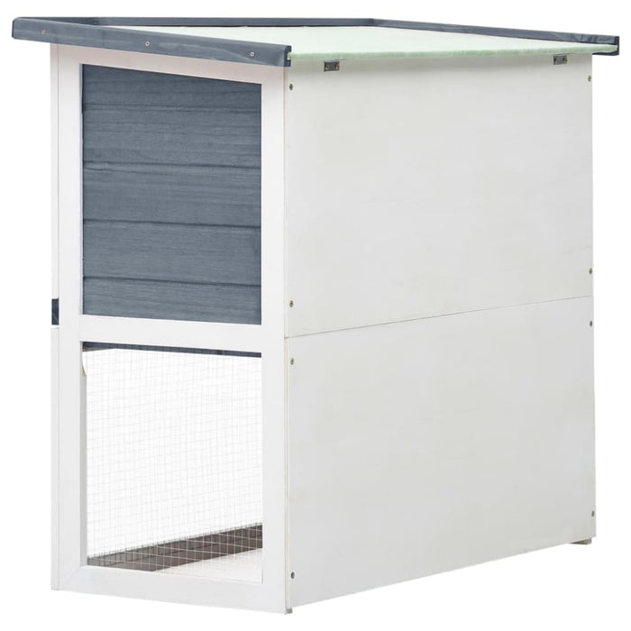 Outdoor Rabbit Hutch 1 Door Grey Wood Oibnto