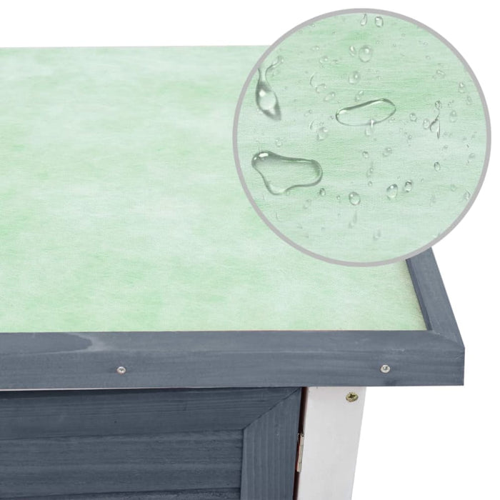 Outdoor Rabbit Hutch 1 Door Grey Wood Oibnto