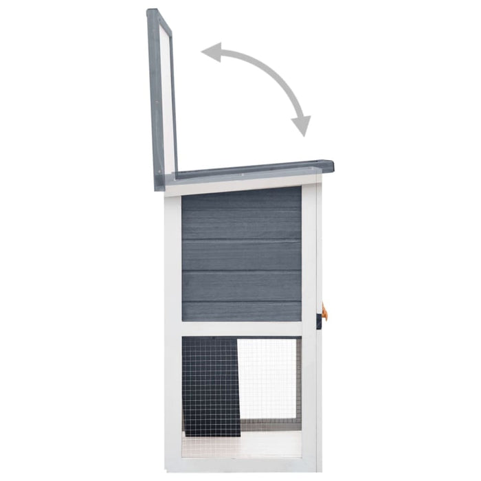 Outdoor Rabbit Hutch 1 Door Grey Wood Oibnto