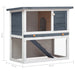 Outdoor Rabbit Hutch 1 Door Grey Wood Oibnto