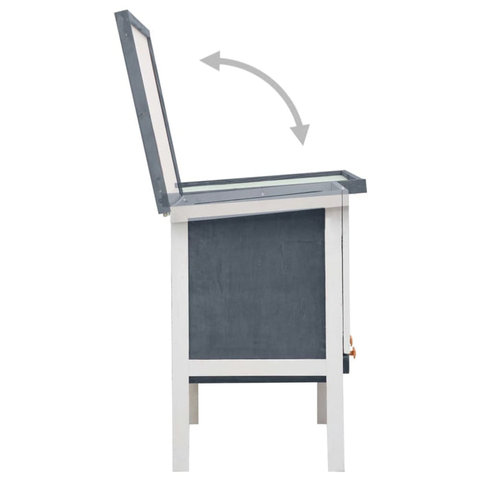 Outdoor Rabbit Hutch 1 Layer Grey Wood Oibnxn