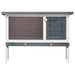 Outdoor Rabbit Hutch 1 Layer Grey Wood Oibnxn