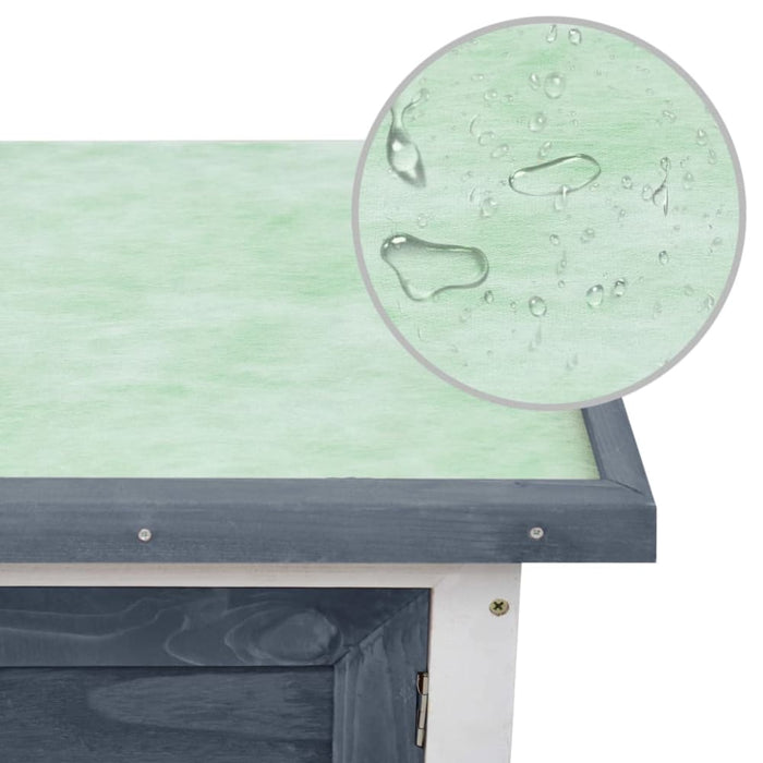 Outdoor Rabbit Hutch 1 Layer Grey Wood Oibnxn