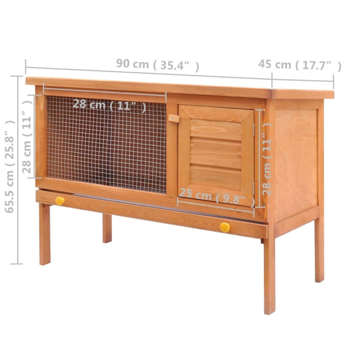 Outdoor Rabbit Hutch 1 Layer Wood Oibopi