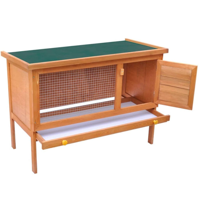 Outdoor Rabbit Hutch 1 Layer Wood Oibopi