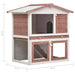 Outdoor Rabbit Hutch 3 Doors Brown Wood Oibntn