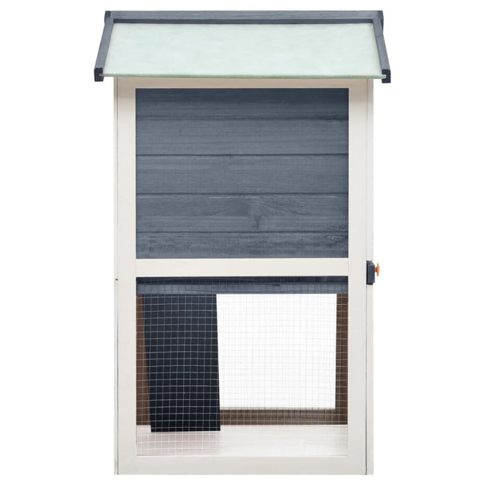 Outdoor Rabbit Hutch 3 Doors Grey Wood Oibnti