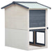 Outdoor Rabbit Hutch 3 Doors Grey Wood Oibnti