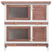 Outdoor Rabbit Hutch 4 Doors Brown Wood Oibntp