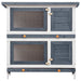Outdoor Rabbit Hutch 4 Doors Grey Wood Oibnta