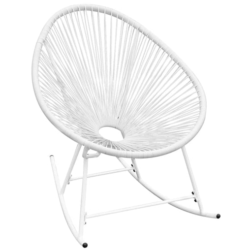 Outdoor Rocking Chair White Poly Rattan Gl165