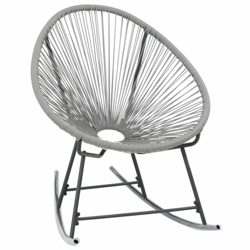 Outdoor Rocking Moon Chair Grey Poly Rattan Gl166