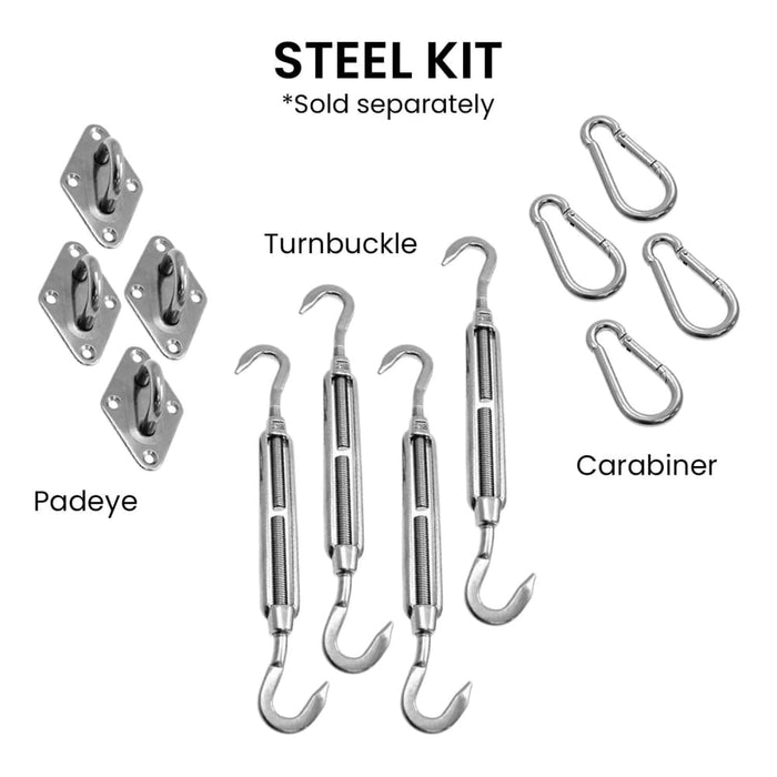 Outdoor Sun Shade Sail Canopy Grey Square 2.5 x 2.5m