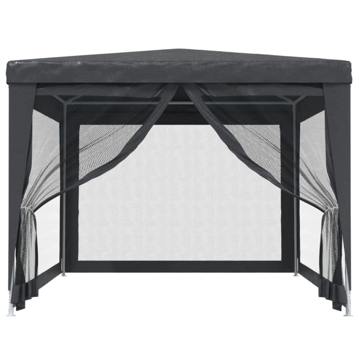 Party Tent With 4 Mesh Sidewalls Anthracite 3x4 m Hdpe