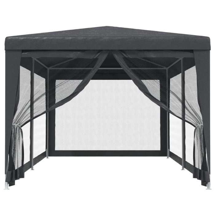 Party Tent With 6 Mesh Sidewalls Anthracite 3x6 m Hdpe