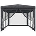 Party Tent With 6 Mesh Sidewalls Anthracite 3x6 m Hdpe