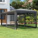Party Tent With 6 Mesh Sidewalls Anthracite 3x6 m Hdpe