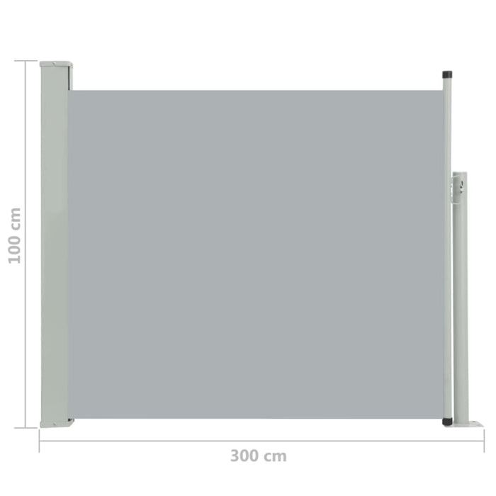 Patio Retractable Side Awning 100x300 Cm Grey Antia