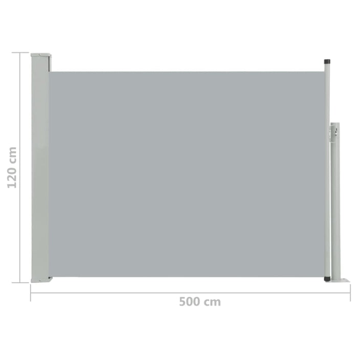 Patio Retractable Side Awning 120x500 Cm Grey Antkx