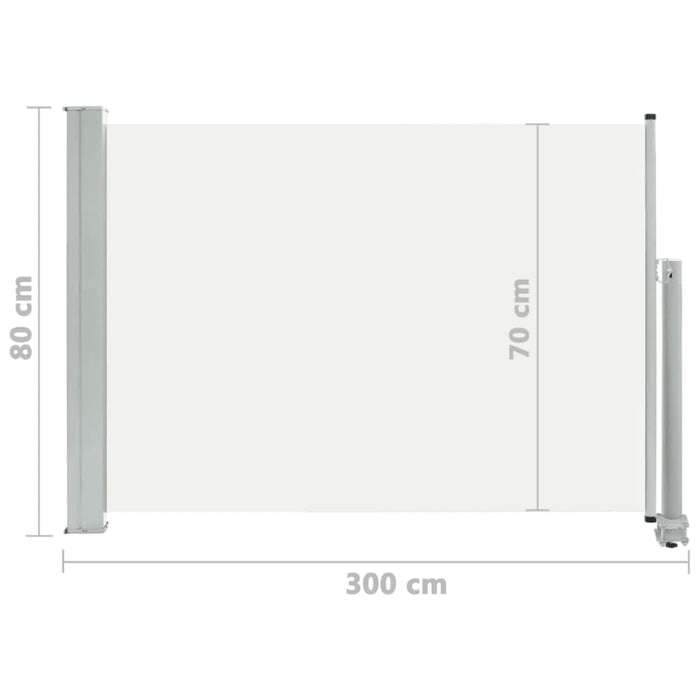 Patio Retractable Side Awning 80x300 Cm Cream Antpk