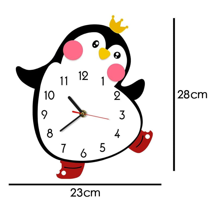 Penguin Cartoon Print Wall Clock