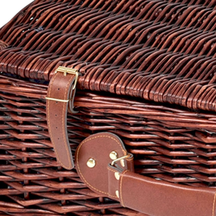 Picnic Basket 4 Person Baskets Set Insulated Wicker Outdoor