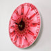 Pink Gerbera Flower Retro Roman Numerals Wall Clock Daisy