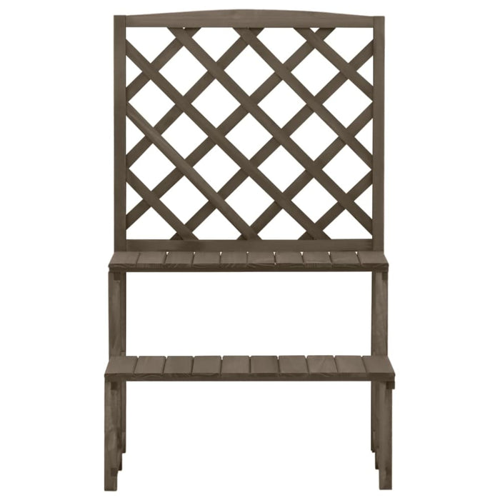 Plant Stand with Trellis Grey 70x42x115 Cm Solid Fir Wood