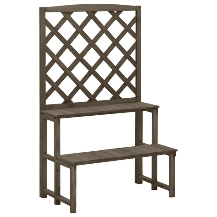 Plant Stand with Trellis Grey 70x42x115 Cm Solid Fir Wood