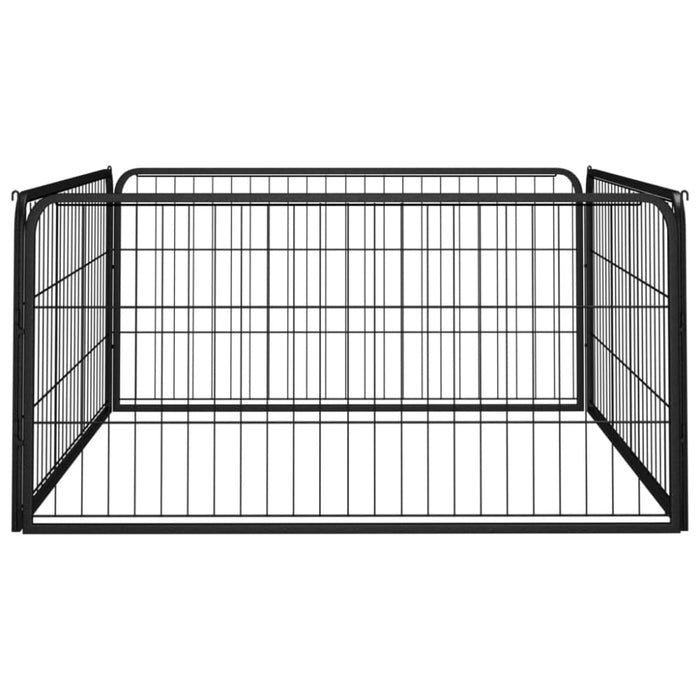 Dog Playpen 4 Panels Black 100x50 Cm Powder-coated Steel