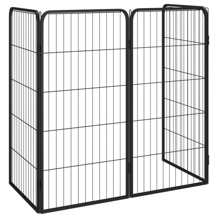 Dog Playpen 4 Panels Black 50x100 Cm Powder-coated Steel