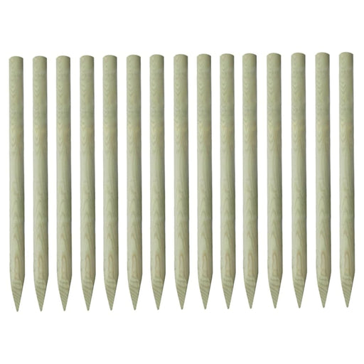 Pointed Fence Posts 15 Pcs Impregnated Pinewood 4x150 Cm