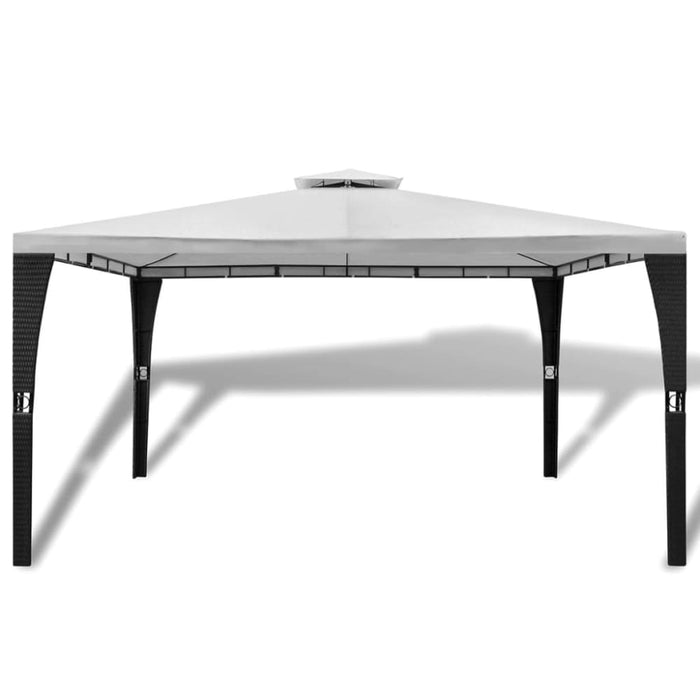 Poly Rattan Gazebo with Cream White Roof 3 x 4 m Aoapx