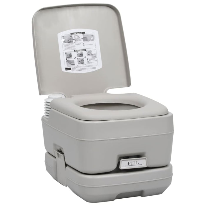 Portable Camping Toilet Grey 10 + 10 l Tbotl