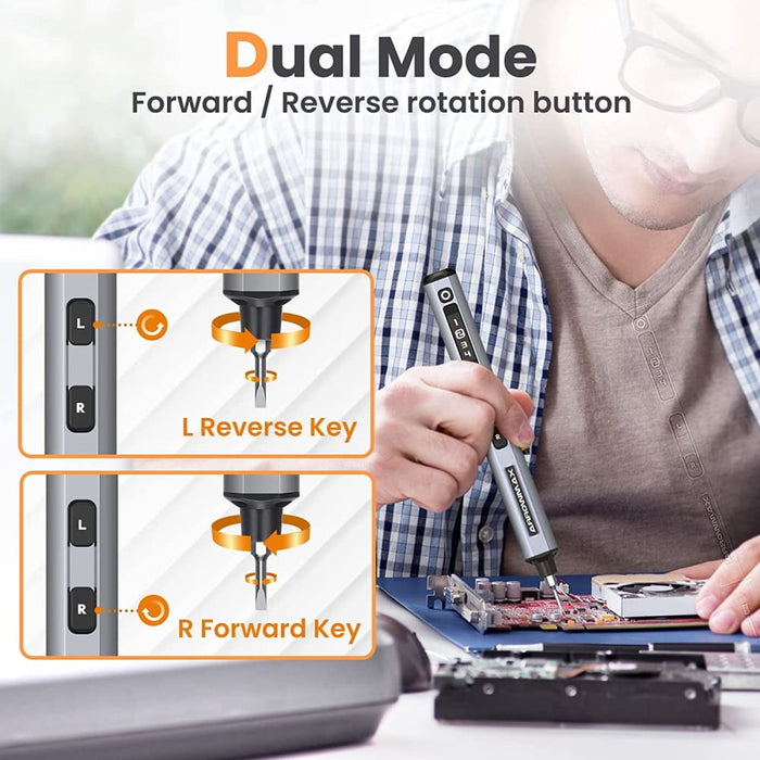 Portable Cordless Oled Display Electric Screwdriver Set