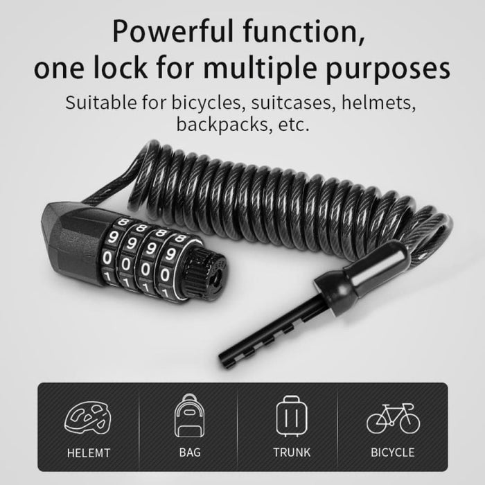 Portable Digital Steel Cable Bicycle Lock