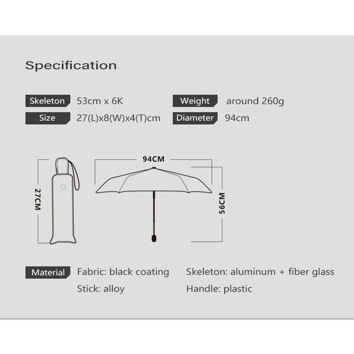 Portable Lightweight Flat Small Automatic Umbrella