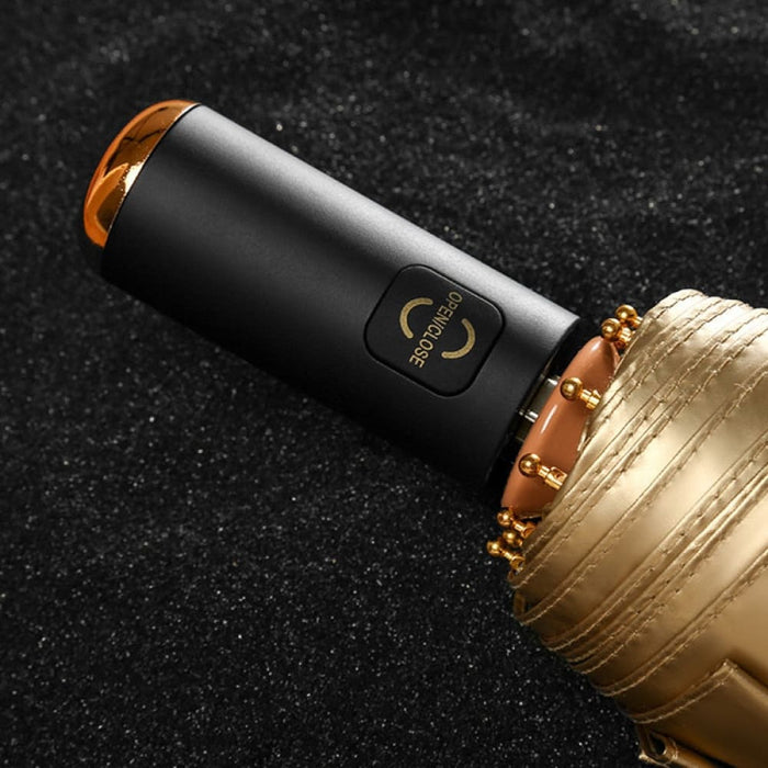 Portable Luxury Automatic Gold Coating Umbrella