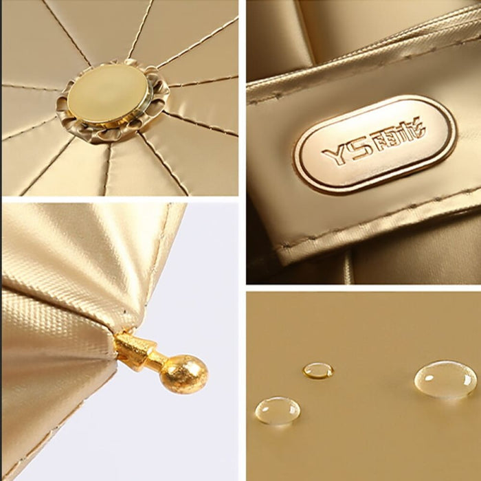 Portable Luxury Automatic Gold Coating Umbrella